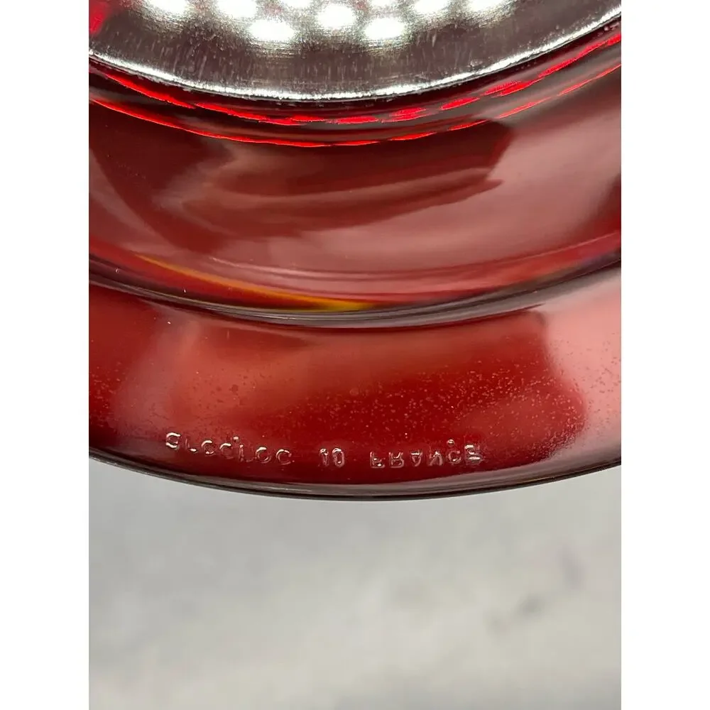 Arcoroc Ruby Red Set of 4 Salad Plates Made in France
